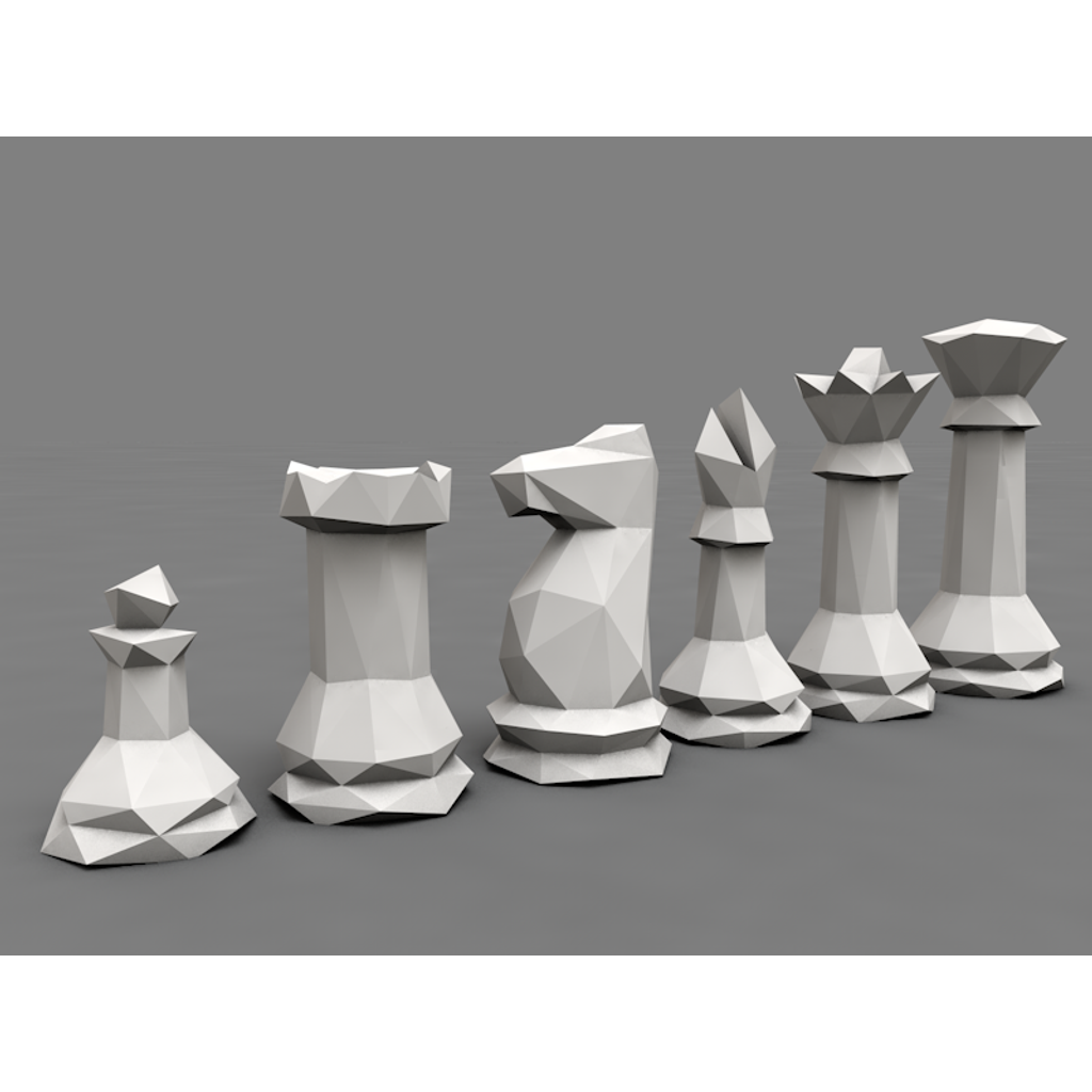 JOGO DE XADREZ 3d ESTILO LOW POLY