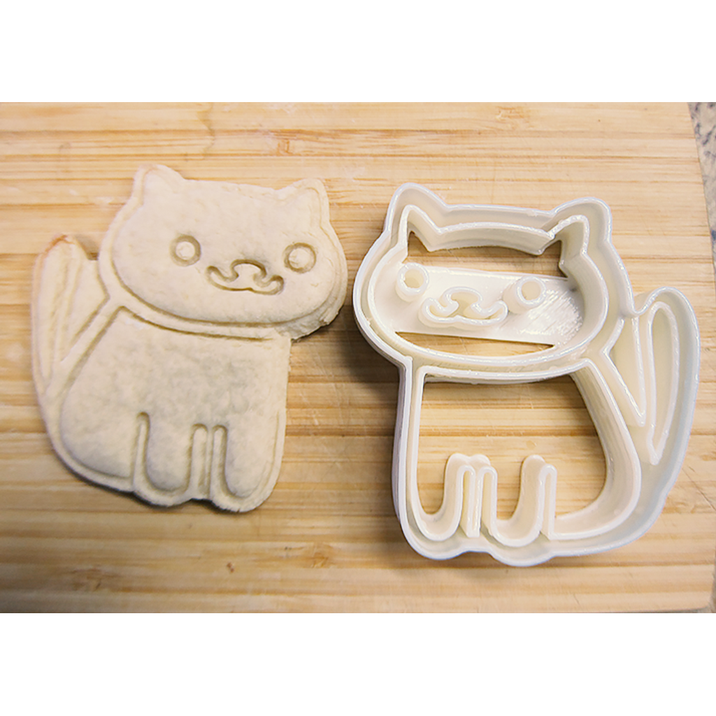 Cortador de biscoitos gato estilo Neko Atsume em PLA