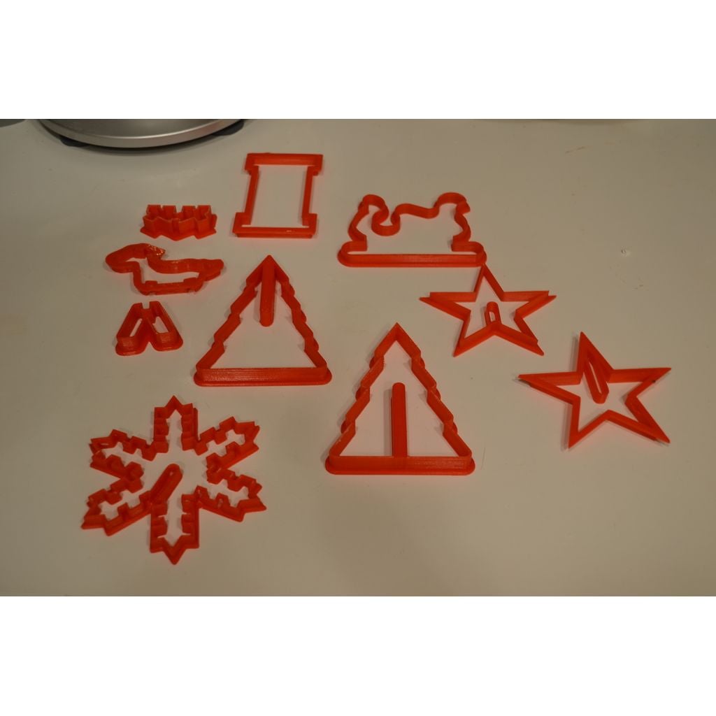 Conjunto de cortadores de biscoito natalinos 3D (PLA)