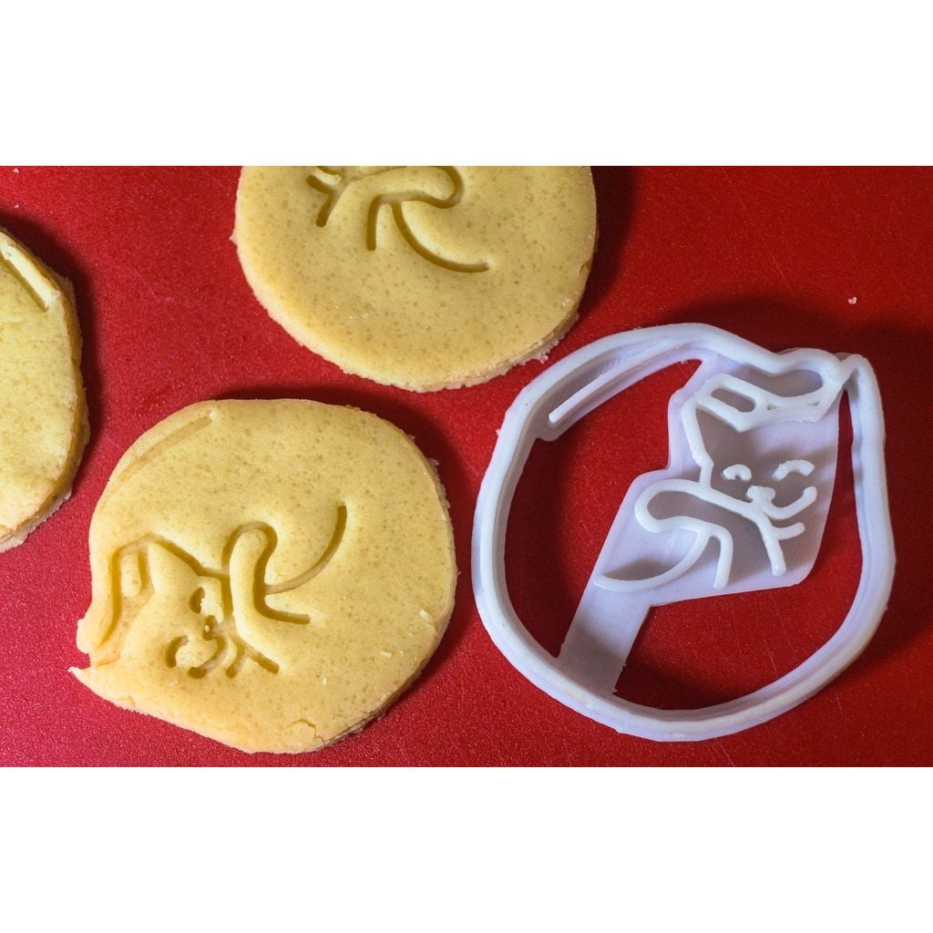 Cortador de biscoitos gatinho enrolado em bola (peça PLA)