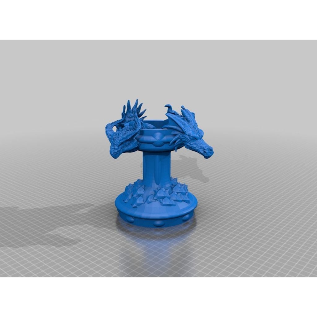 Castiçal decorativo com quatro cabeças de dragão (peça 3D)