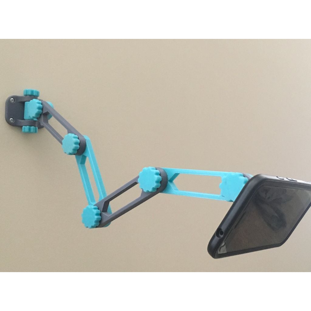 Suporte articulado de parede impresso em 3D para celular