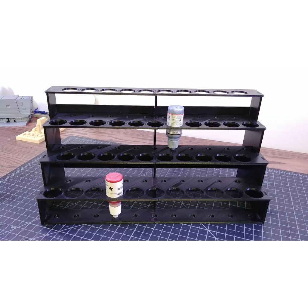 Rack modular de pintura em PLA — suporte para frascos