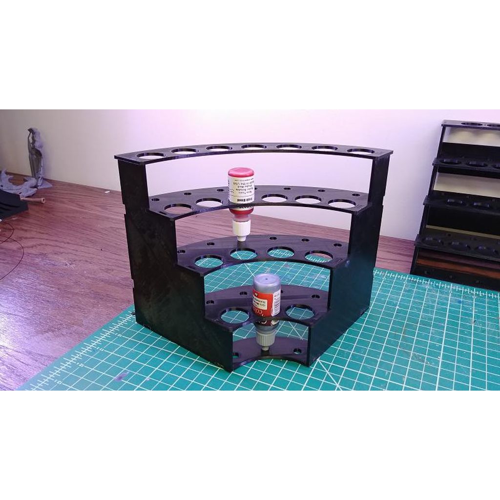Rack modular canto interno para tintas de hobby (PLA)