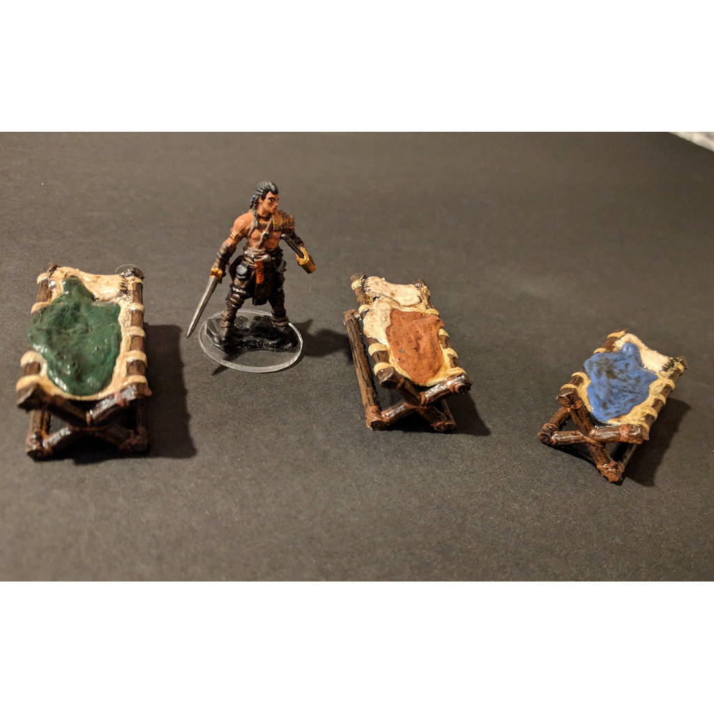 Acampamento do Aventureiro - Berço de toras - jogos de 28 mm