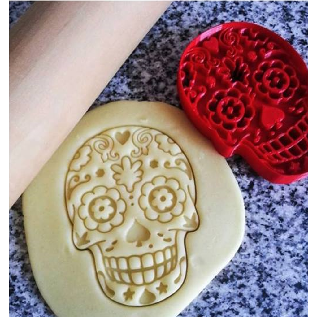Cortador e carimbo de biscoito caveira mexicana