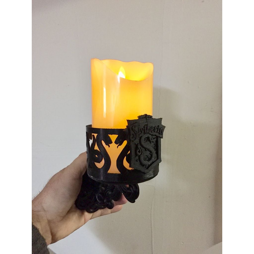 Harry Potter - Arandela LED com castiçal de parede da Sonserina
