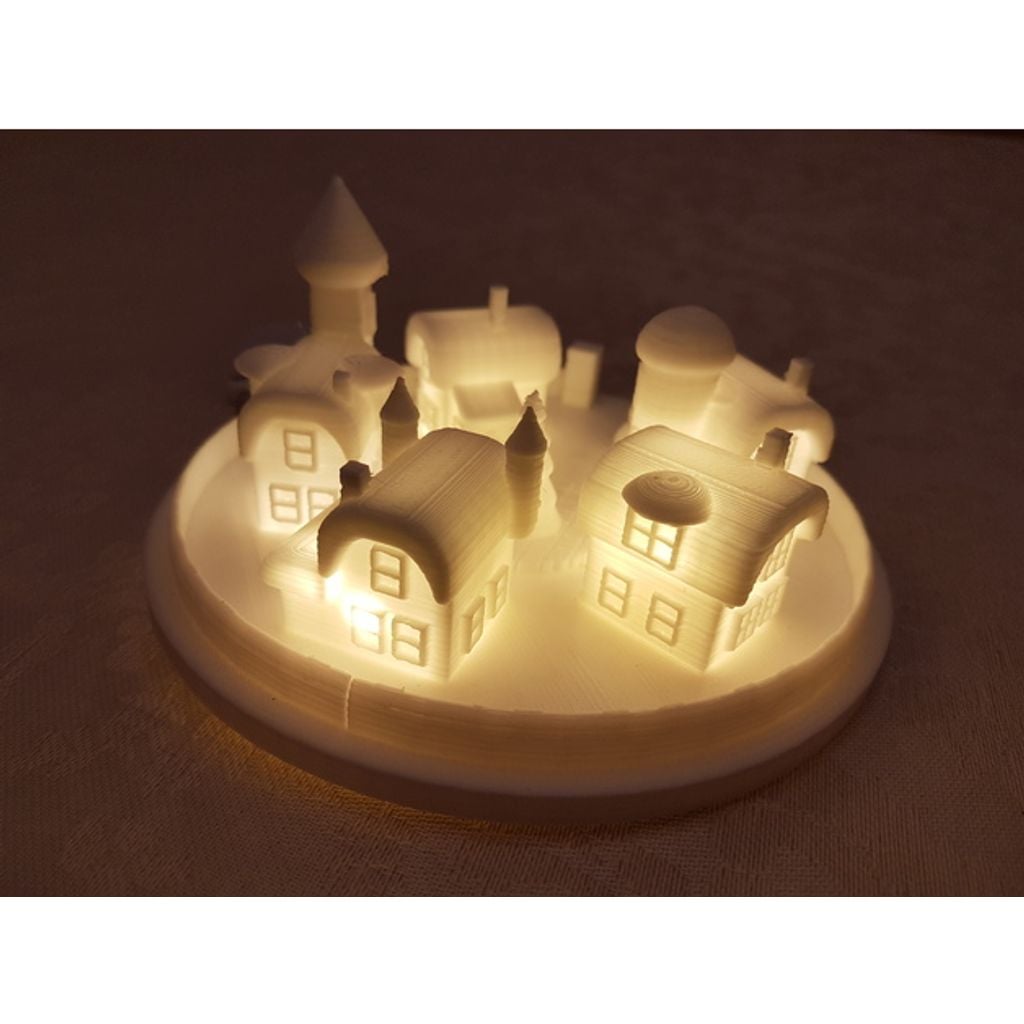 Mini vila natalina impressa em PLA (peça decorativa)