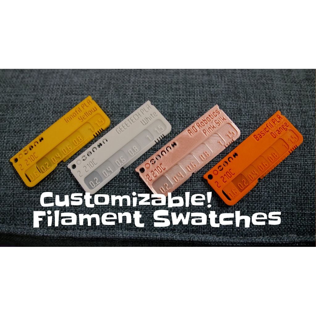 Amostra de filamento em PLA - tag personalizável