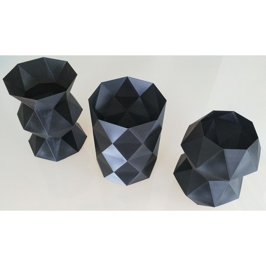 Conjunto de vaso hexagonal LowPoly