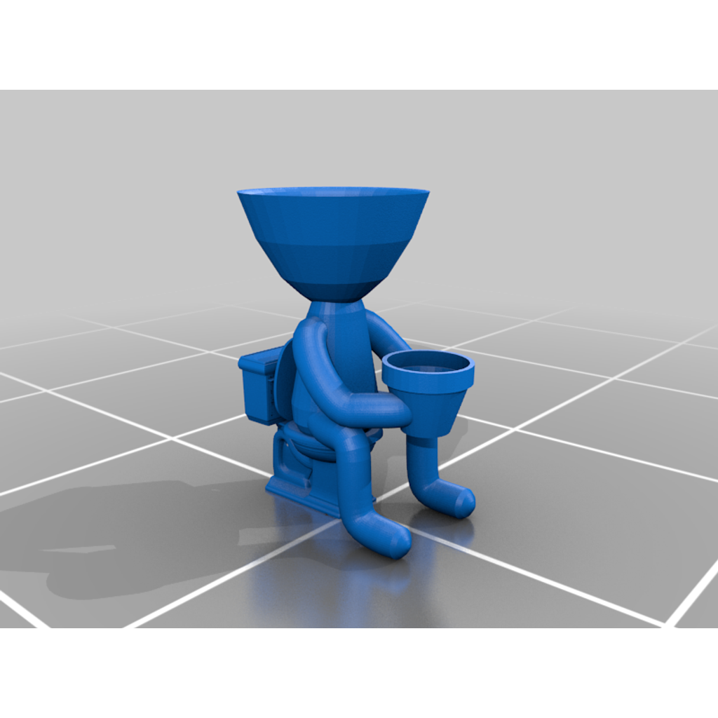 Vaso personagem sentado para plantas - peça 3D PLA