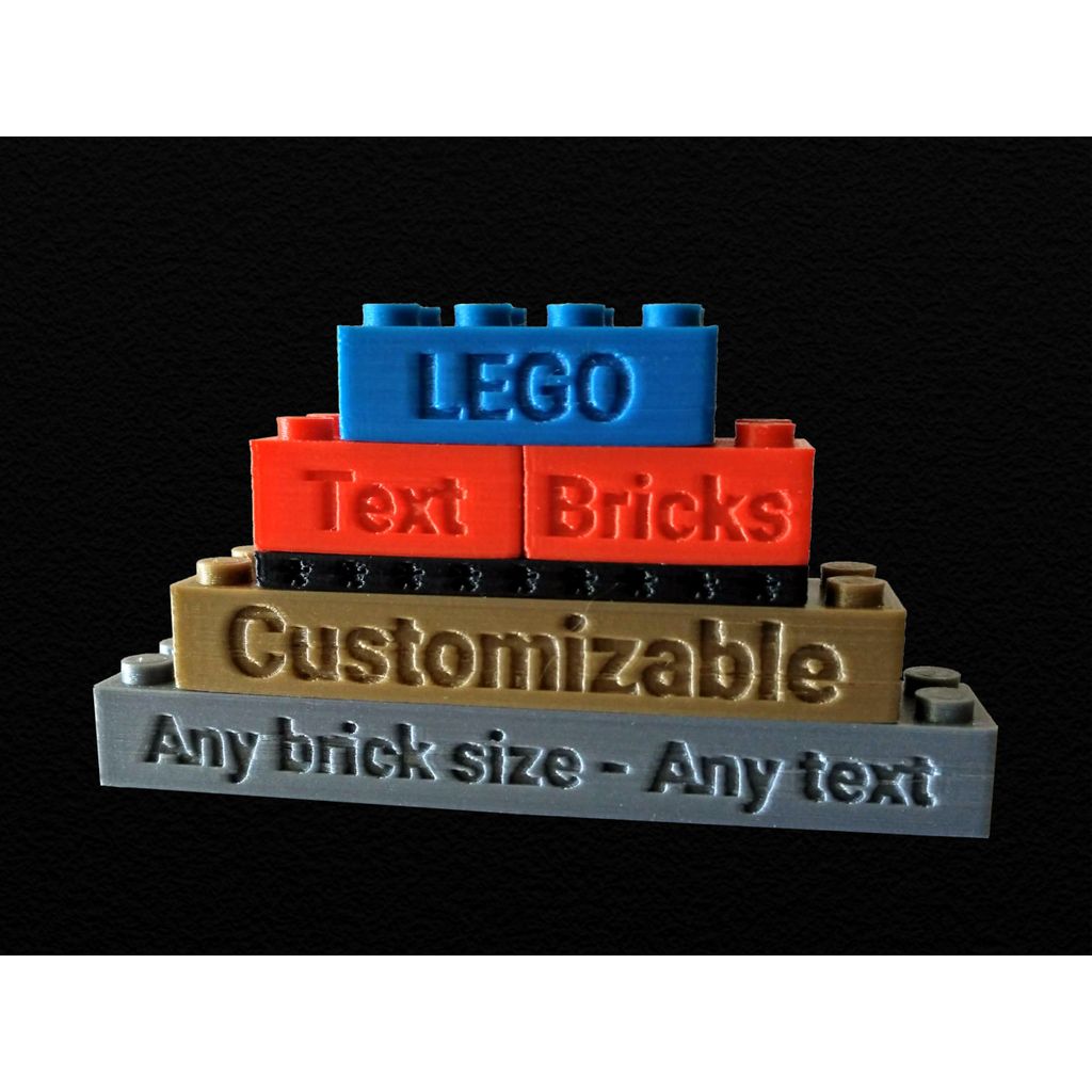 Blocos de texto personalizáveis ​​compatíveis com LEGO
