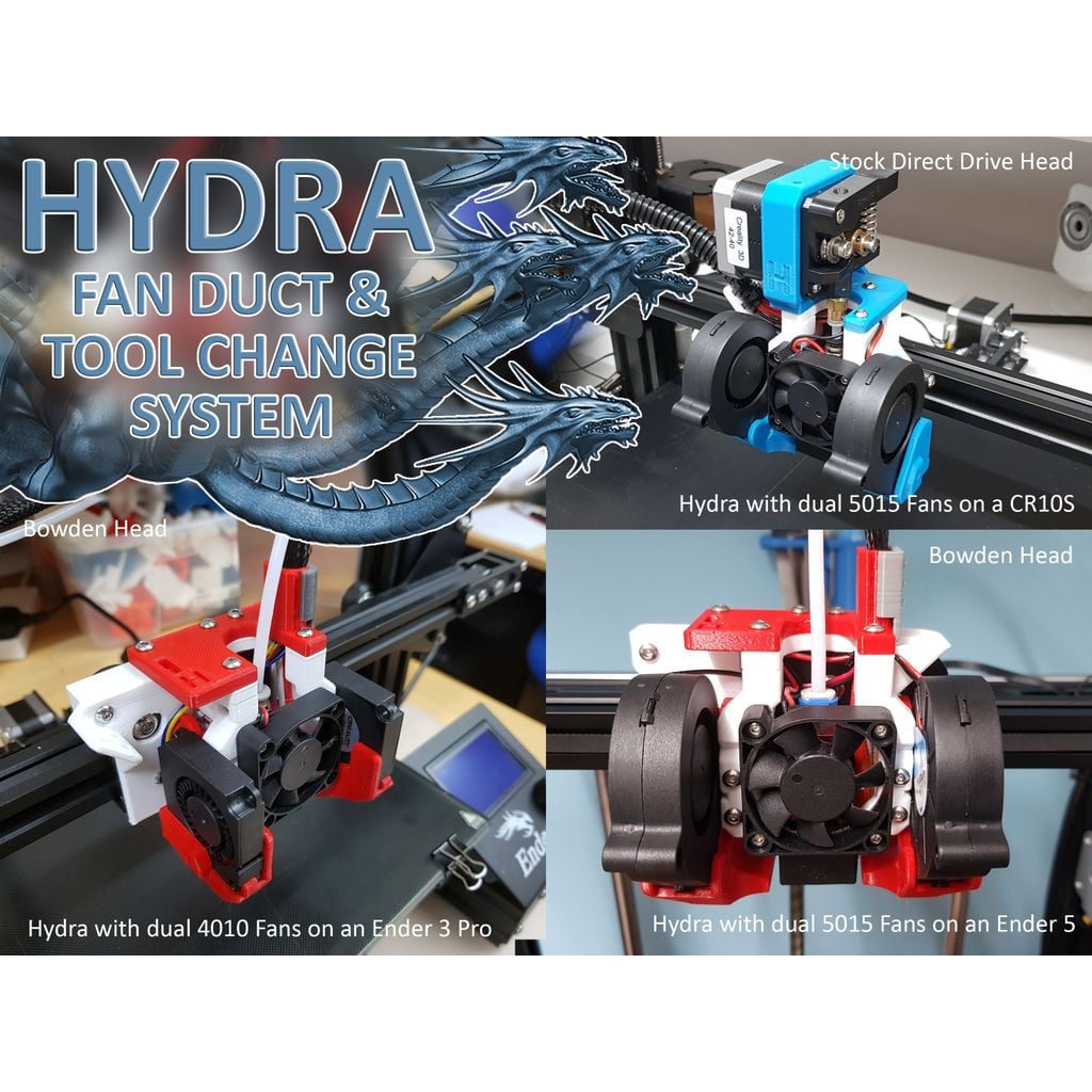 Hydra Fan Duct & Tool Change System for Ender 3 Ender 5 CR10