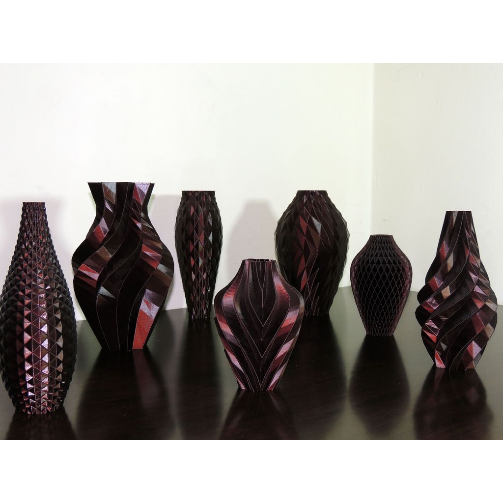 Vaso impresso em 3D (peça PLA) - coleção estilo geométrico