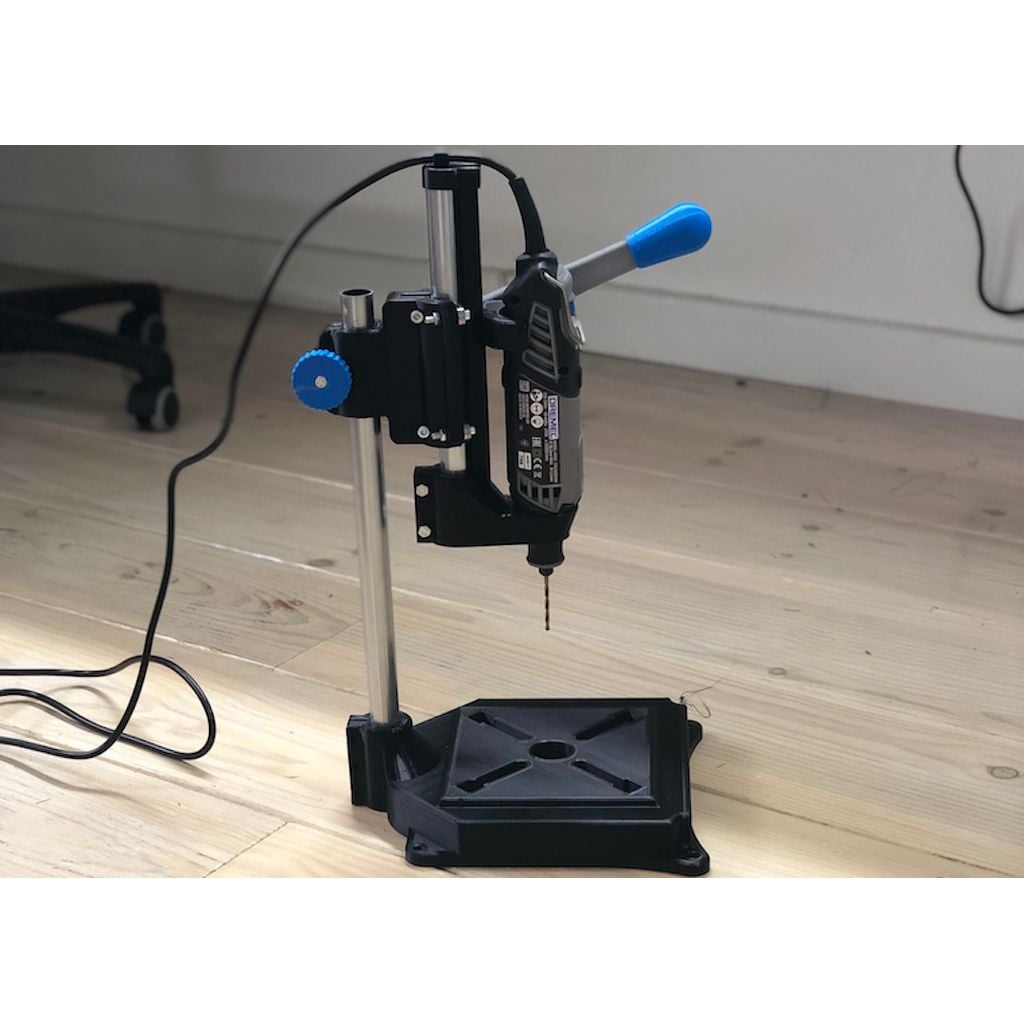 Suporte/base impressa para prensa de furadeira Dremel
