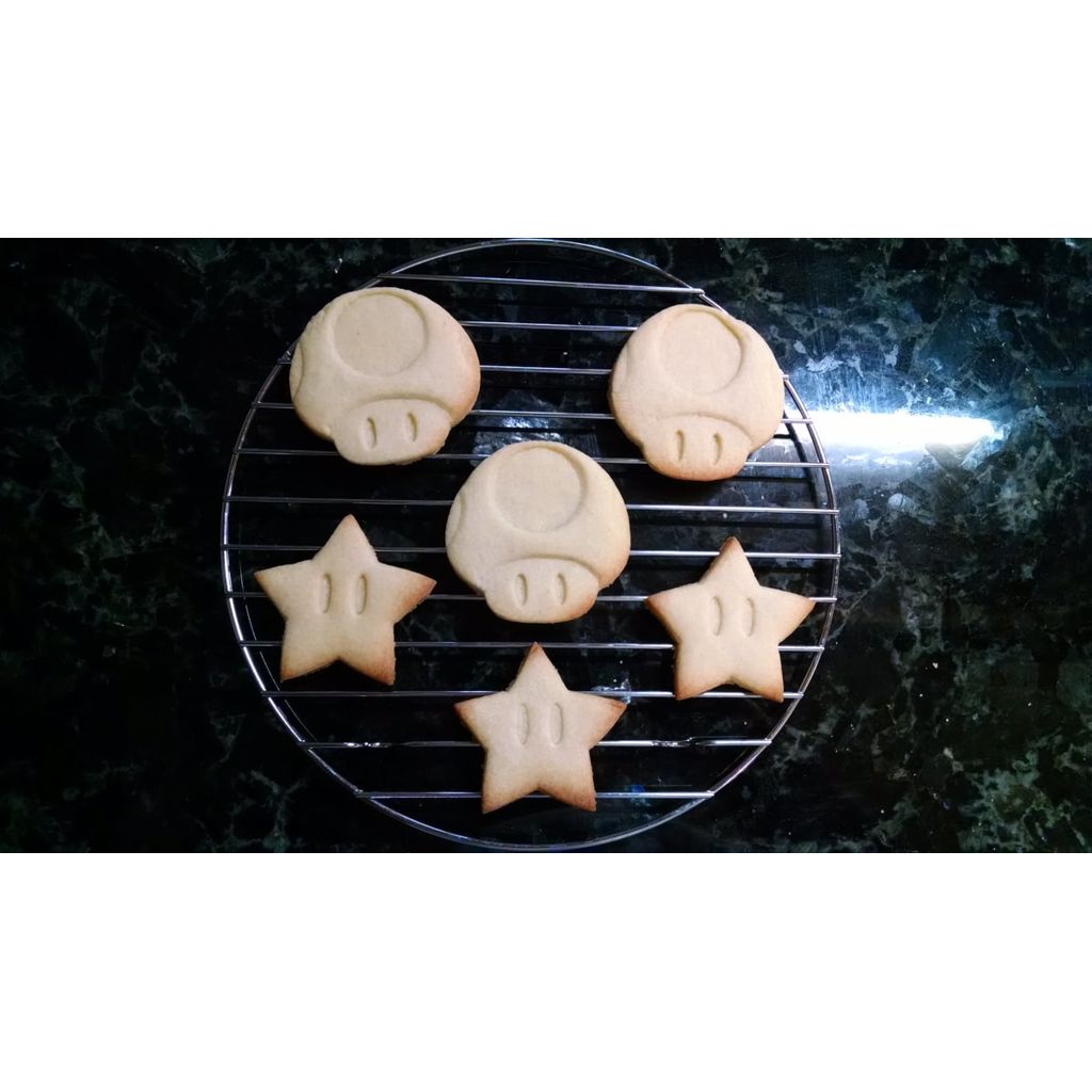Cortadores de biscoitos Super Mario Star e cogumelos