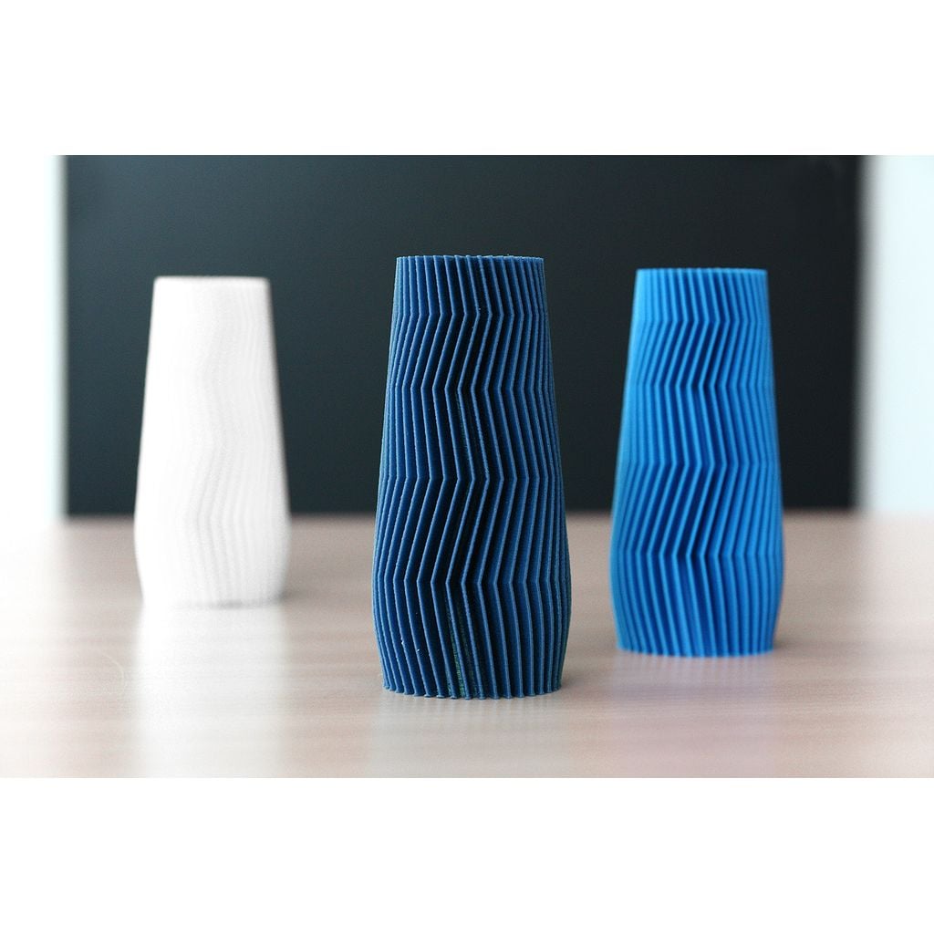 Vaso decorativo impresso em PLA com textura ziguezague