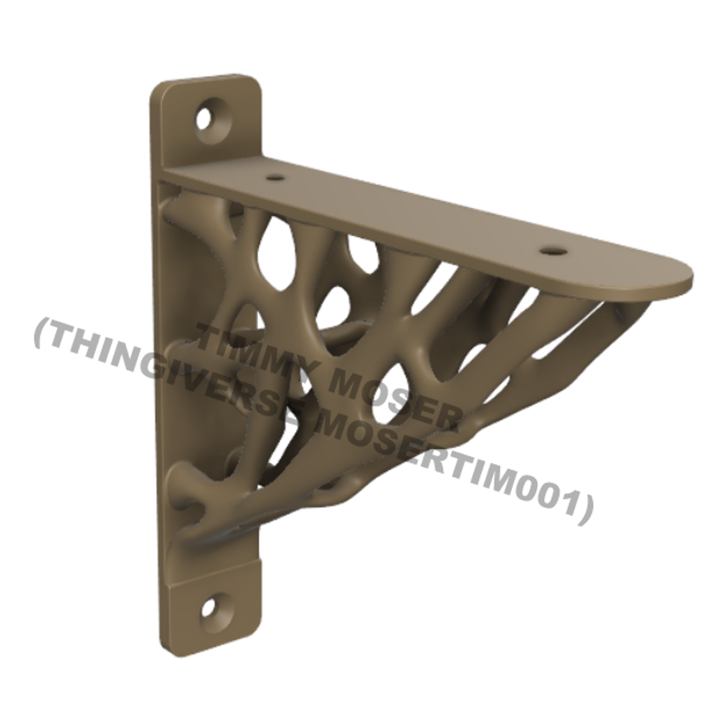 Suporte de prateleira impresso em 3D - bracket orgânico