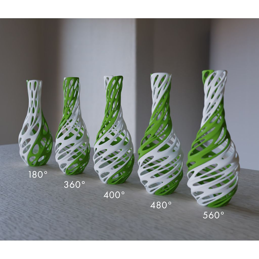 Vaso torcido decorativo impresso em PLA
