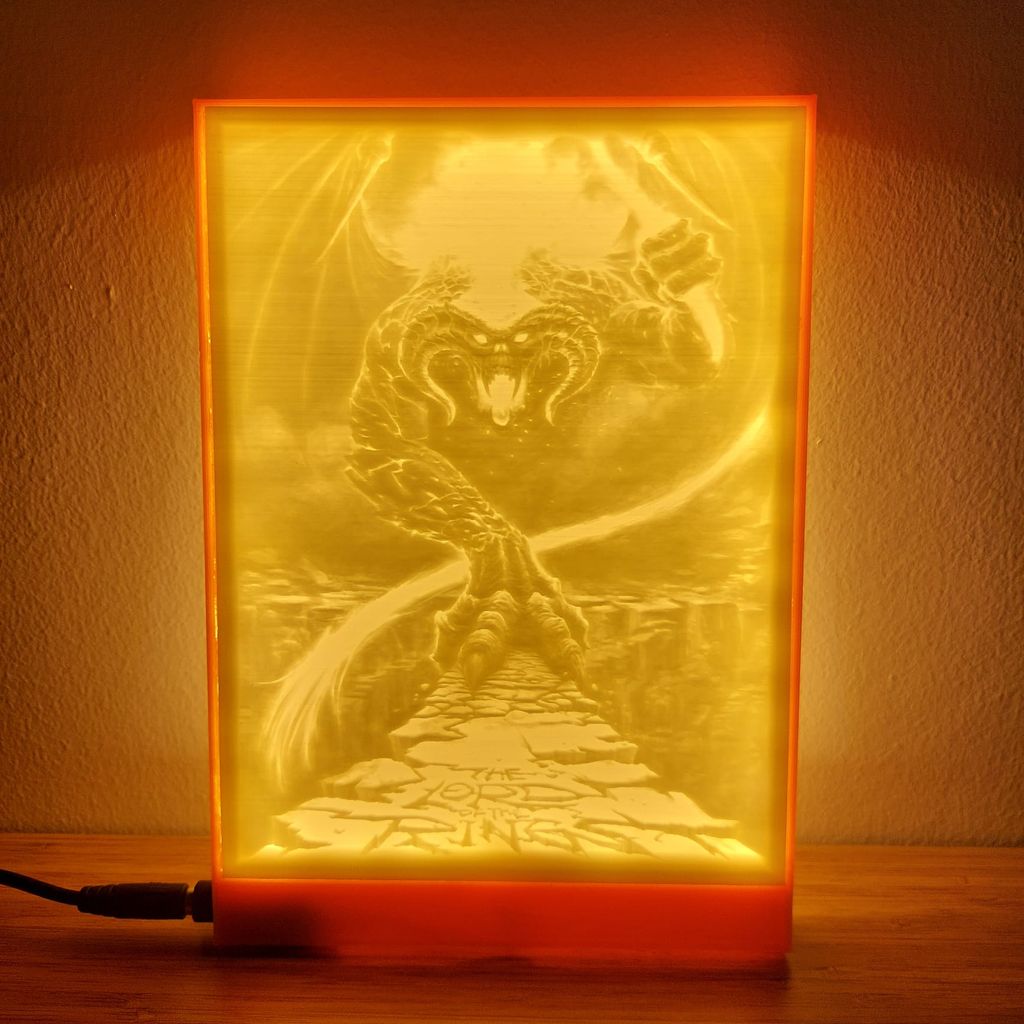 Balrog Lithophane e Moldura