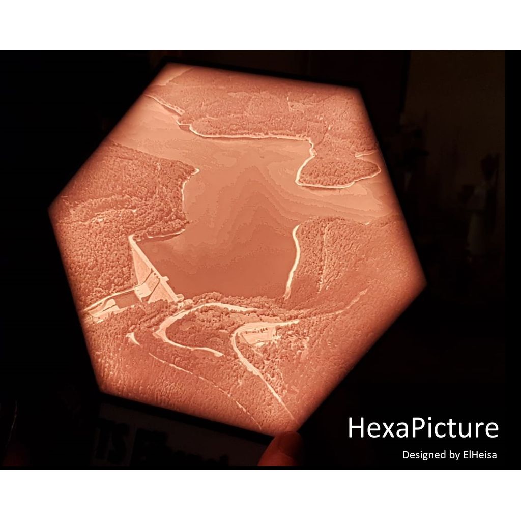Imagem Hexagonal de Litofano