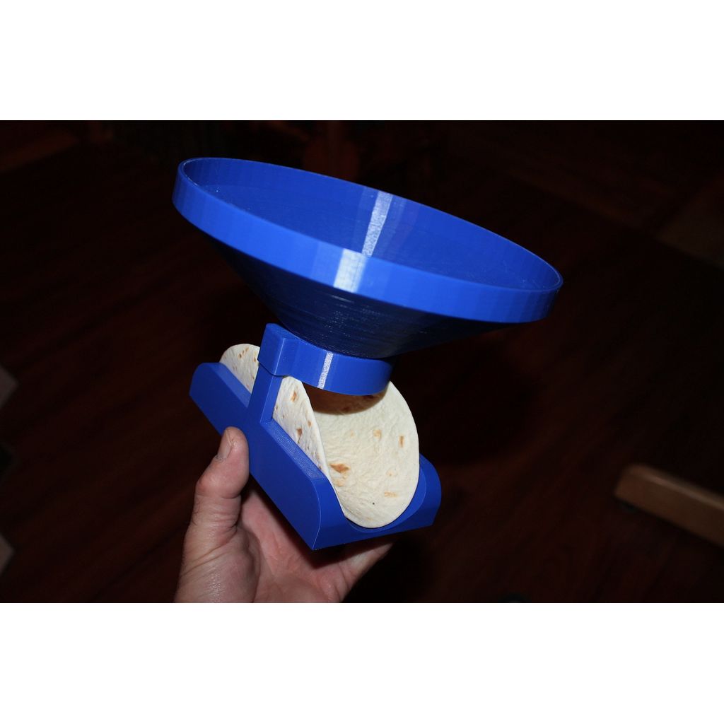 Suporte funil para dobrar tacos impresso em 3D