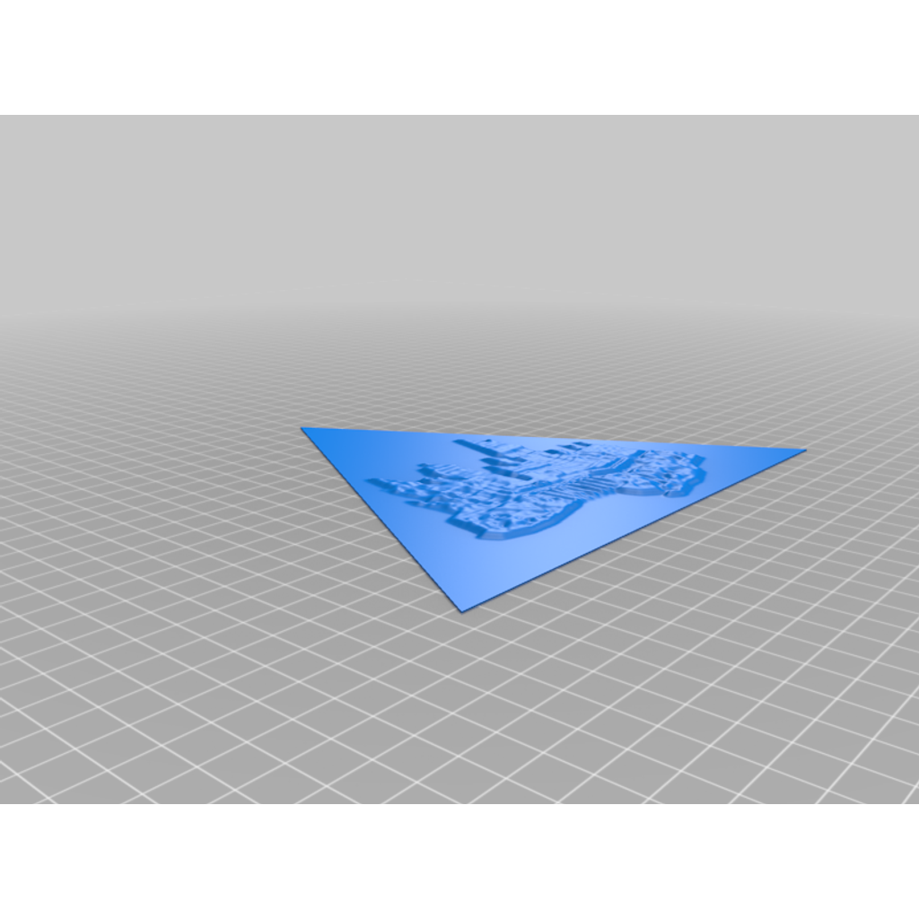 Capa triangular decorativa em PLA com relevo