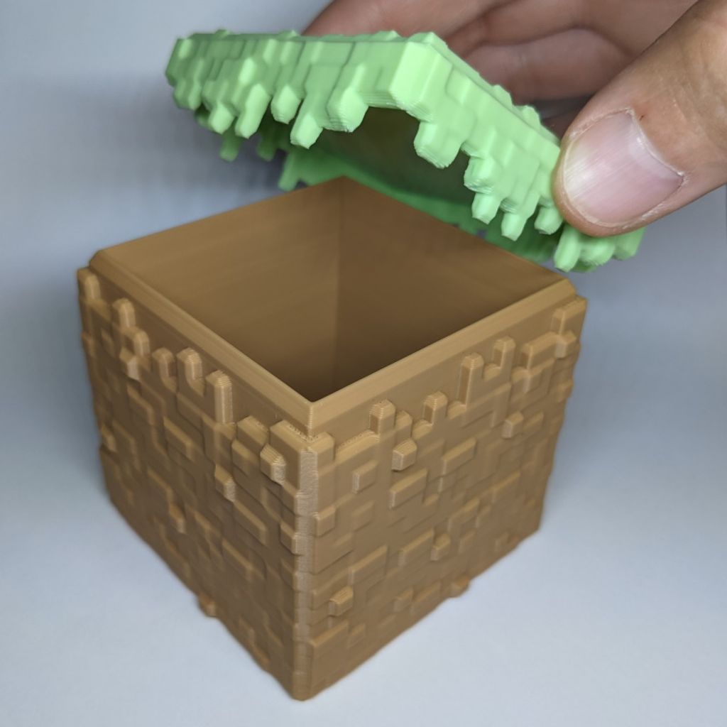 Caixa decorativa cubo com tampa texturizada em PLA