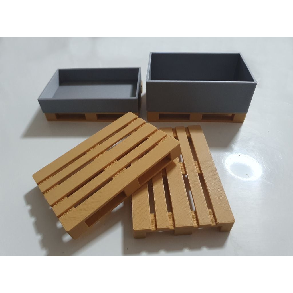 Caixa Contentora Alta, para Euro Pallet EPAL, V1, 120x80x40mm, 1:10 Tamanho Correto