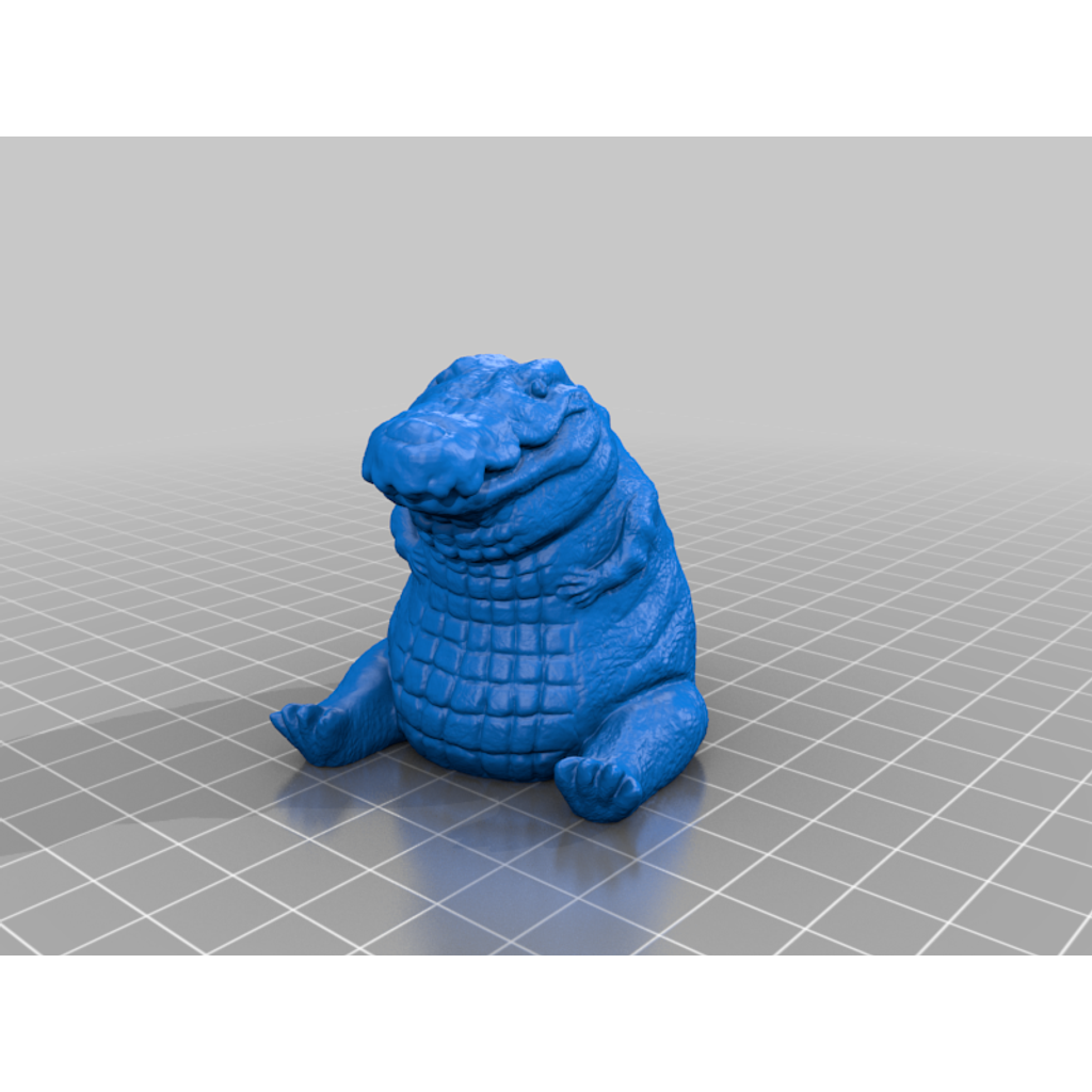 Estatueta Crocodilo Gordinho impressa em PLA