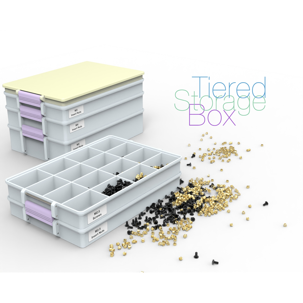 Caixa organizadora modular em camadas (peça PLA)