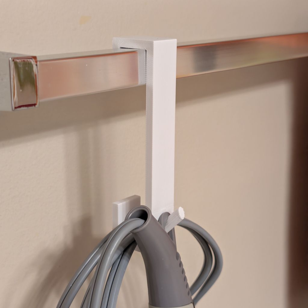 Gancho para secador de cabelo com gancho em ângulo reto