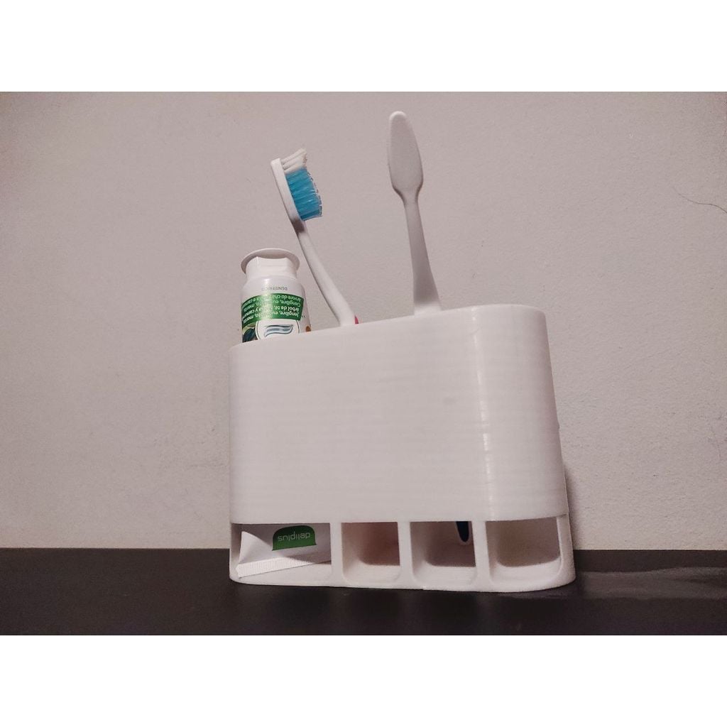 Suporte higiênico para escova e pasta de dente