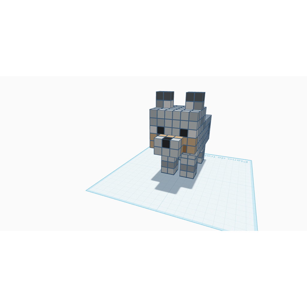 Modelo Minecraft 3D de Mini Lobo | Arquivo STL/OBJ do bebê lobo fofo