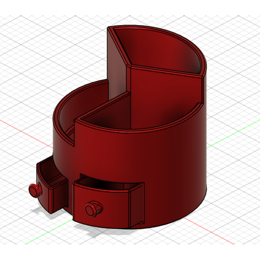 Organizador redondo com gavetas - peça impressa 3D