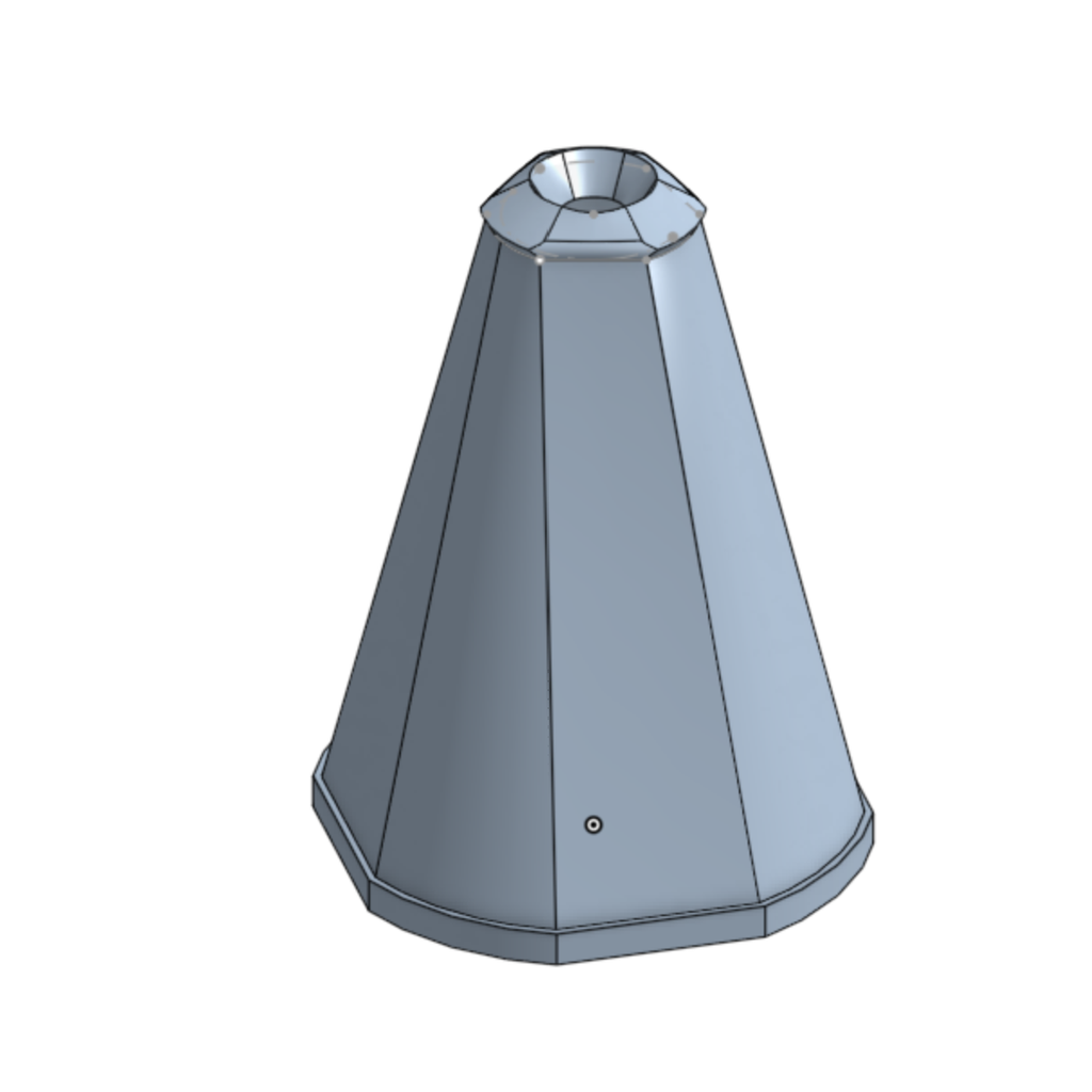 Vaso geométrico facetado impresso em PLA