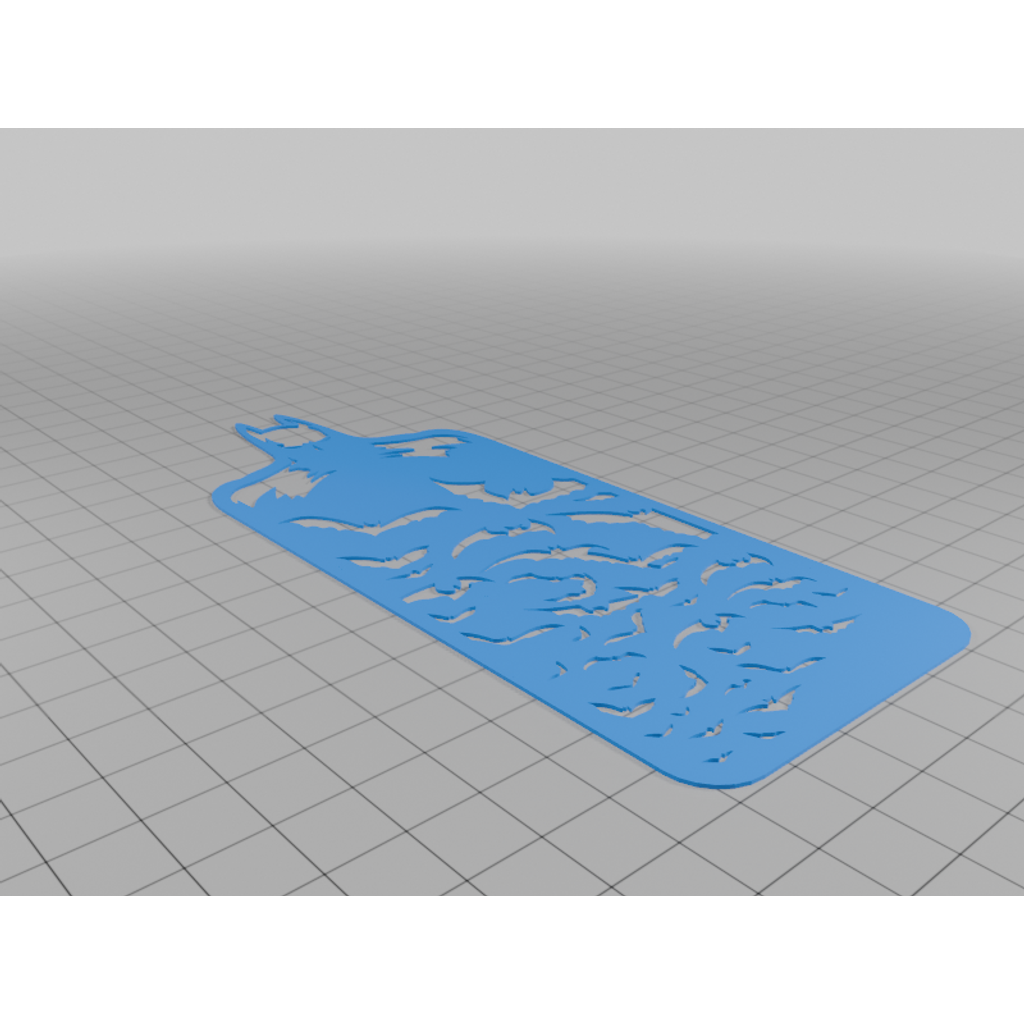 Marcador de página 3D com recortes de morcegos