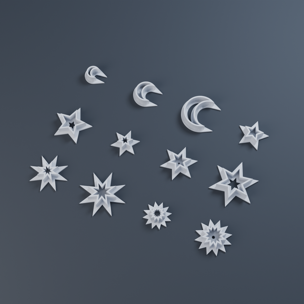 Celestial Clay Cutter Set - 25 Shapes