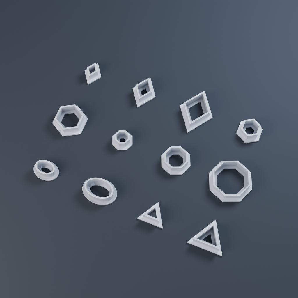 Geometric Clay Cutter Set - 25 Shapes