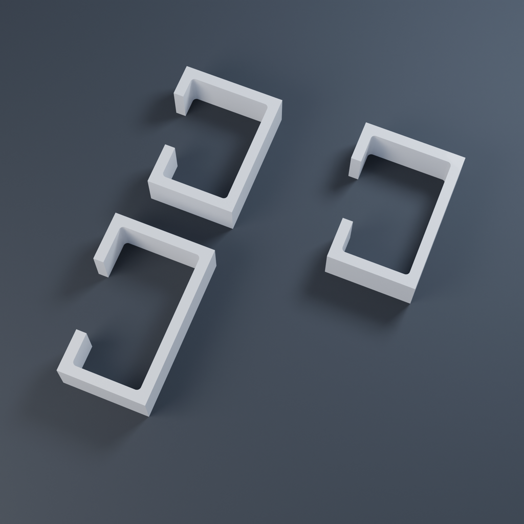 Under-Desk Hook Set — 3 Desk Thicknesses