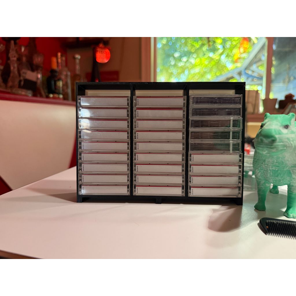 Suporte para fita microcassete (comporta 30 fitas)