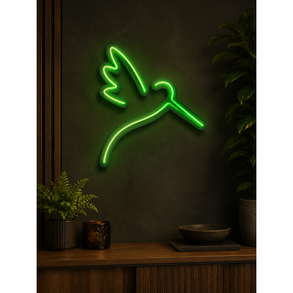 Hummingbird Neon Sign 3D STL | LED Wall Art