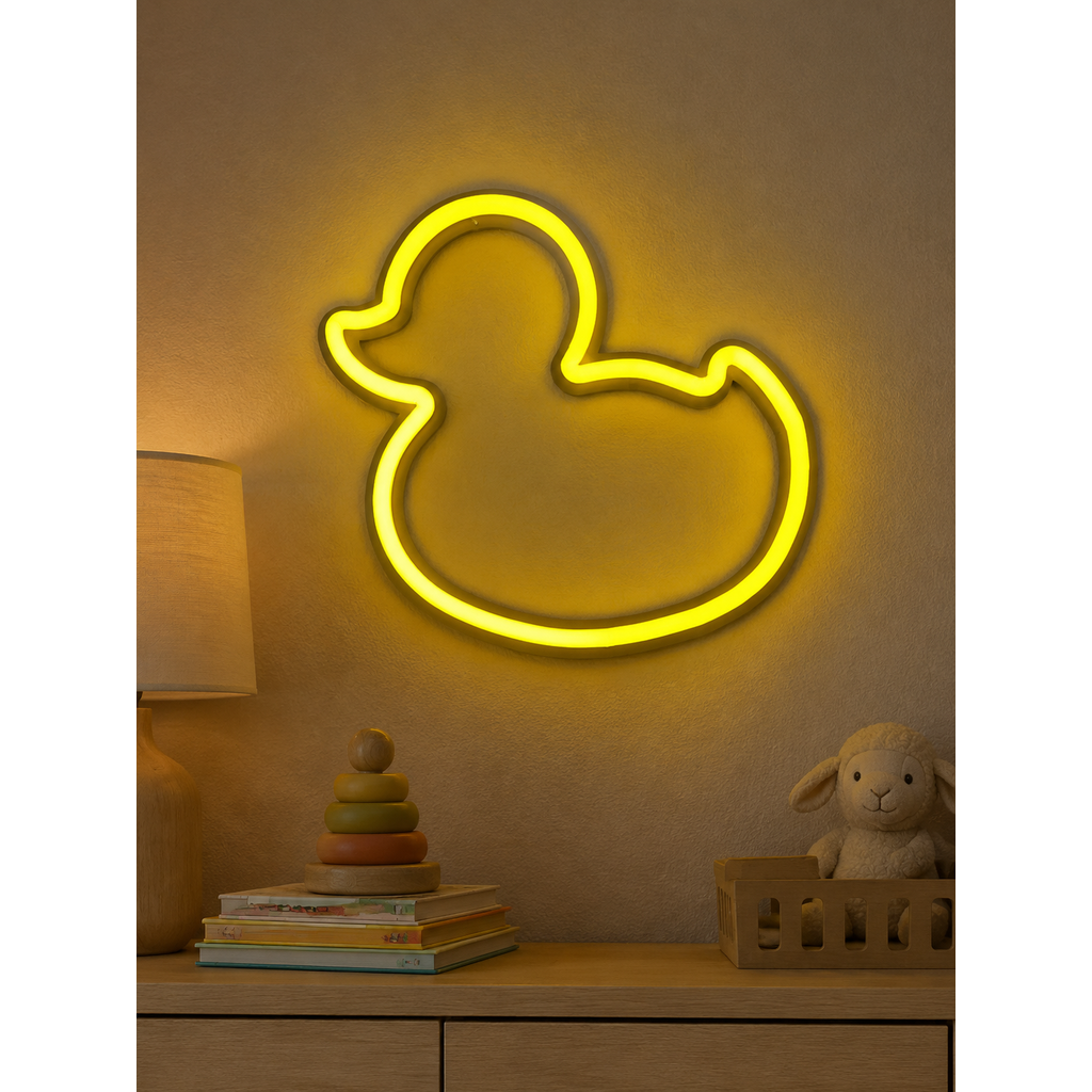 Duck Neon Sign 3D STL | Cute LED Wall Art