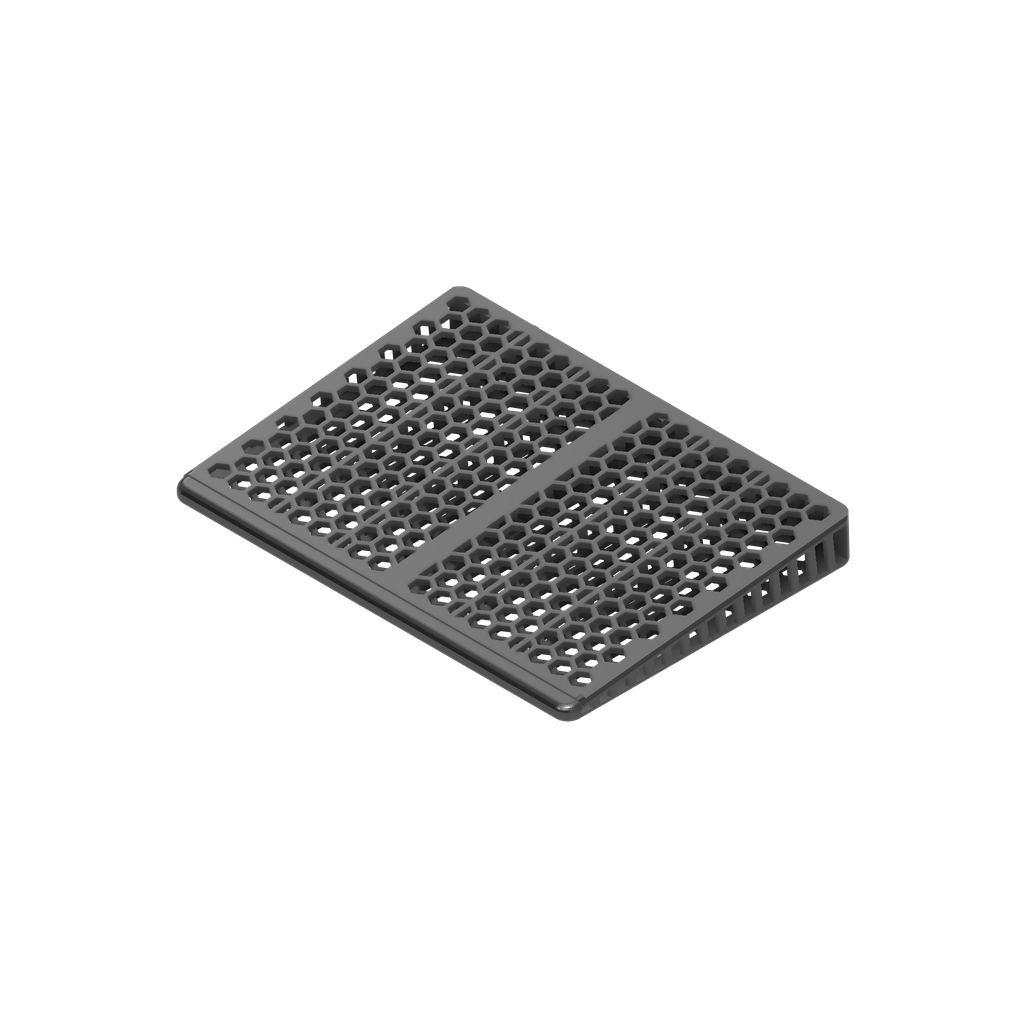 Suporte impresso para notebook com grade hexagonal