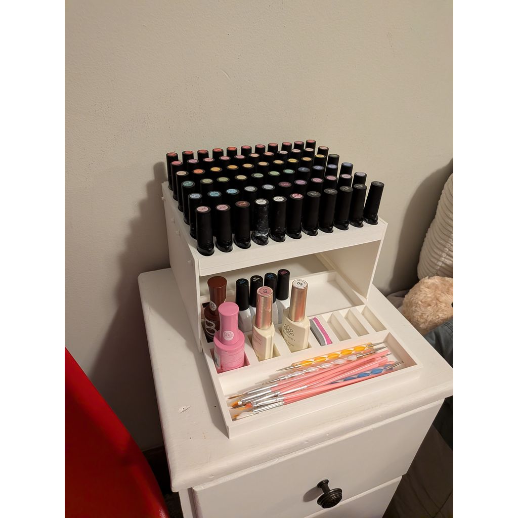 Suporte/organizador de esmalte com gaveta para recipientes de esmalte Phoenixy
