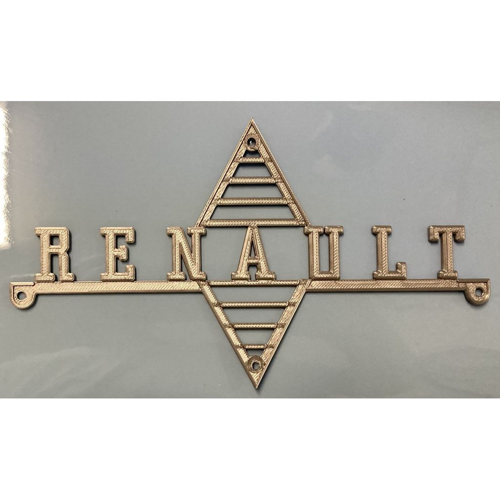 Renault 4cv Emblem Engine Lid Script Modelo de exportação dos EUA