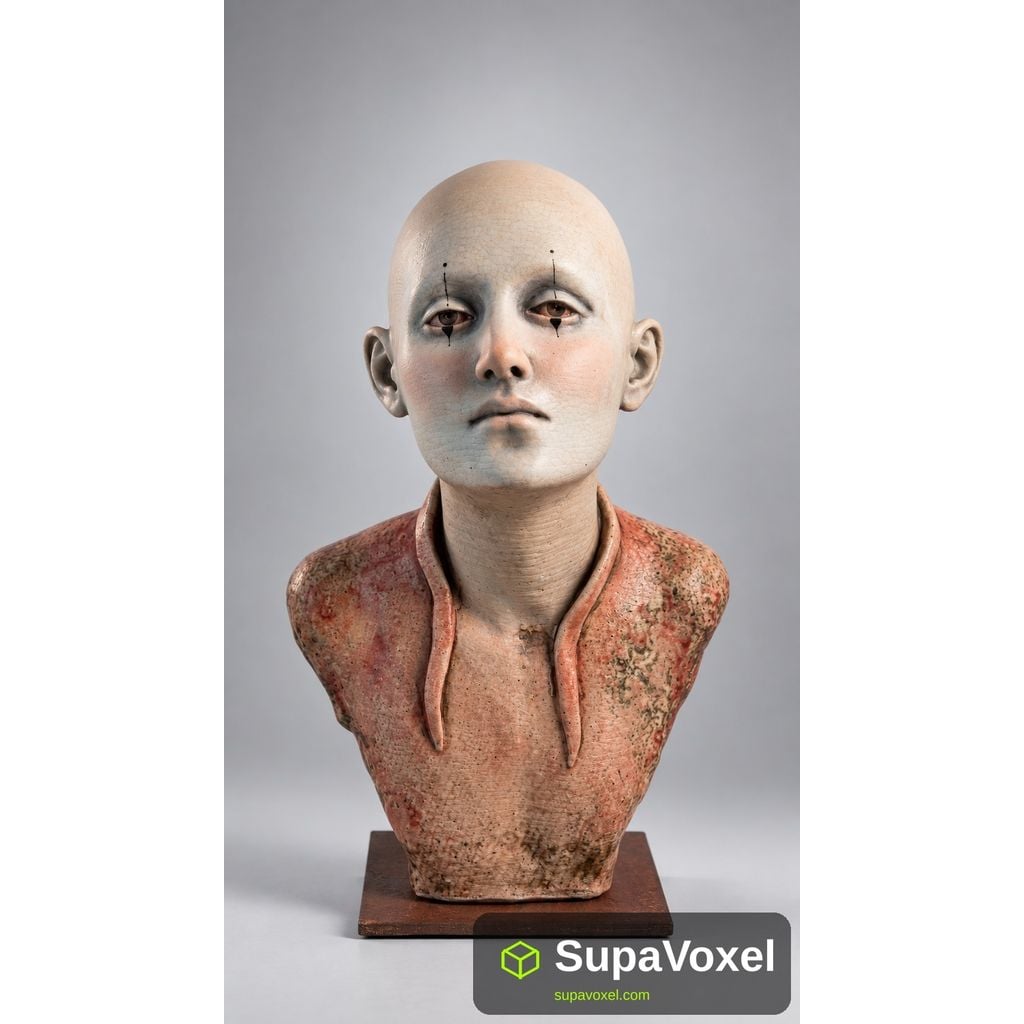 Escultura de busto em cerâmica - modelo SupaVoxel AI 3D (STL grátis)