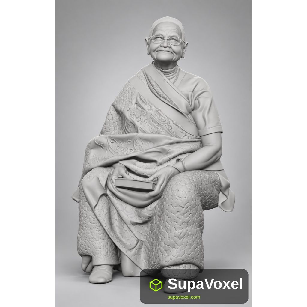 Estátua de monge sentado - modelo SupaVoxel AI 3D (STL grátis)