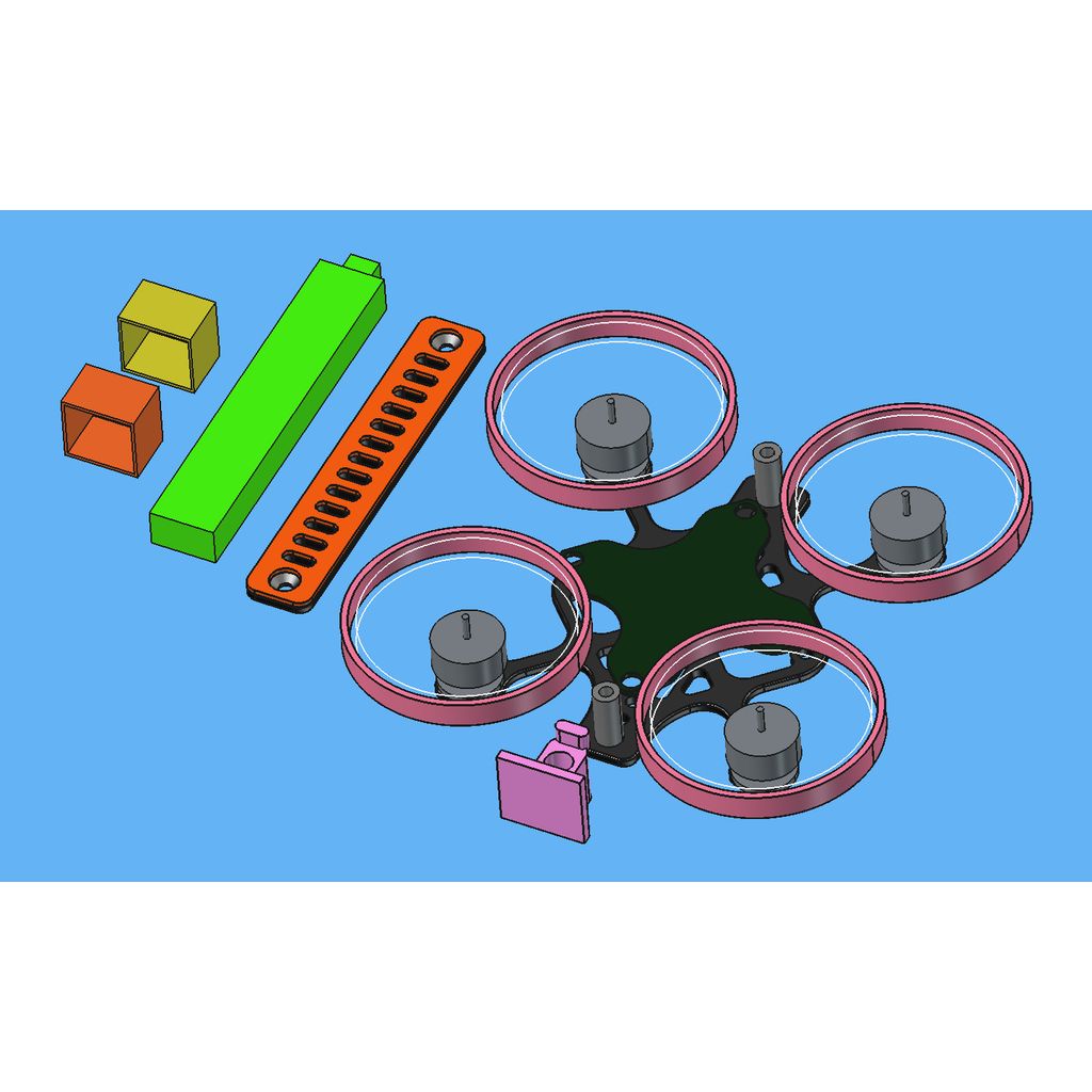 SPLOS65 V0.2 Tiny Whoop com LiPo montado na parte superior (FATAL ERROR será excluído)