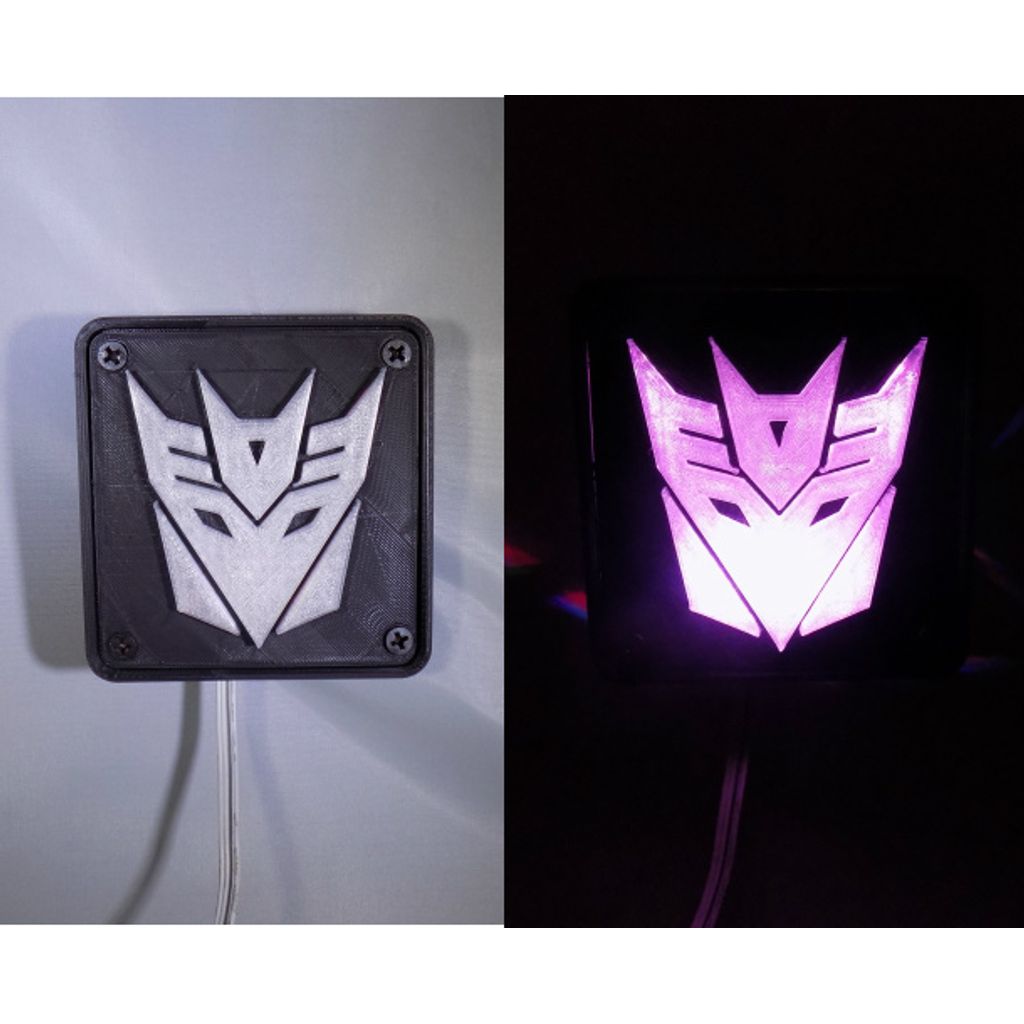 Placa frontal impressa 3D com logo Decepticon